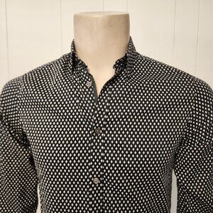 Ted Baker shirt S men's cotton black white geometric